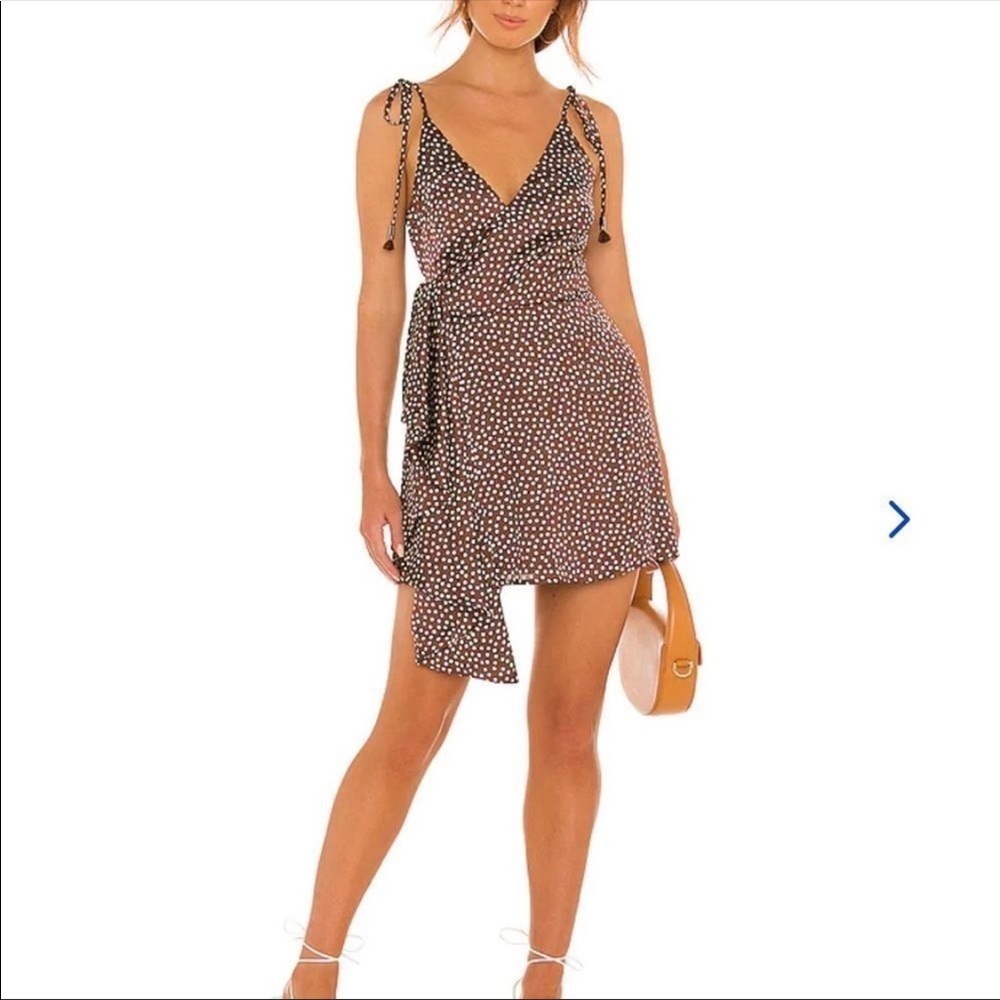 Lovers and friends Nelly brown polka dot dress Revolve